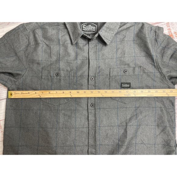 Sullen Art Collective Plaid Heavyweight Long Sleeve Button Down Shirt sz Large - Picture 6 of 8